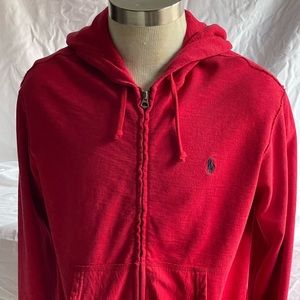 Ralph Lauren Polo zip up hoodie! Red!
